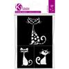 Adhesive Stencil - KI-SIGN - Cat - 12x18 Cm - Repositionable - Multi-supports