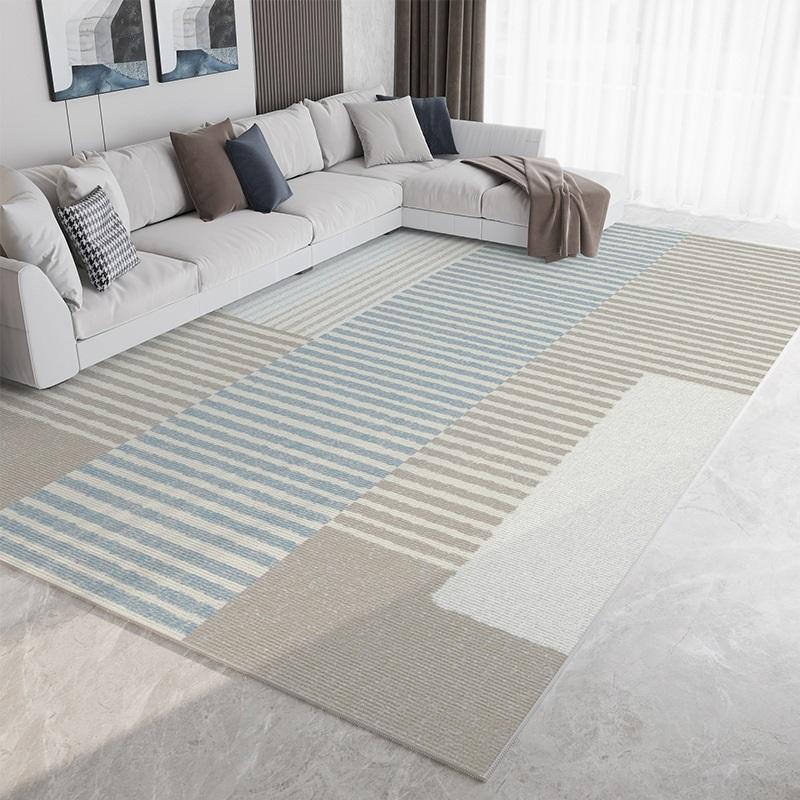 Modern Minimalist Geometric Floor Mat In Neutral Tones for Living Room or Bedroom