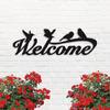 1pc Birds Welcome Sign Metal Wall Art - Bird Silhouette Sculpture. Metal Ornament Sign. Bird Lover Gift. Artwork.