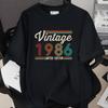 40 лет 1986 год День Рождения Винтажный Ретро 40-й Подарок Футболки Унисекс Уличная Одежда Футболка С Коротким Рукавом Унисекс Свободная Одежда Топы