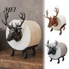 Minimalist Bathroom Organizer 3D Printed Elk Toilet Paper Holder, Stable Base Tissue Roll Decorative Holder Dispenser, Waterproof PLA Towel