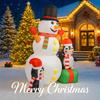 5.91FT Christmas Inflatable Toys Xmas Yard Lawn Home Party Decorations Snowman Penguins Supplies Ornaments Gifts With LED Lights