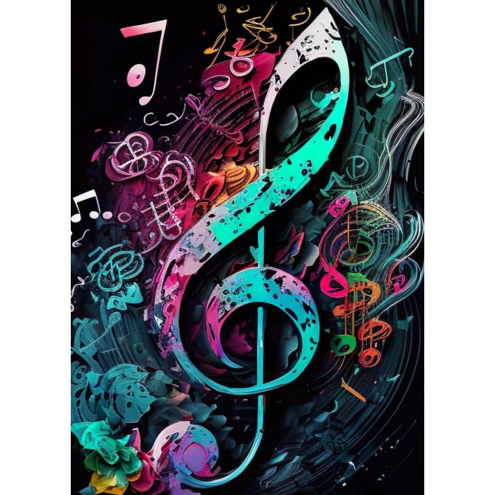 Colorful Symphony Guitar Canvas Painting Musical Inspiration Poster Print Wall Art for Living Room Home Frameless Gifts