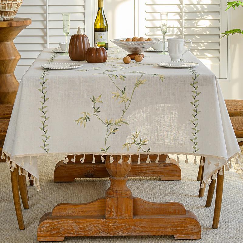 French Pastoral Fresh Long Table Tablecloth Household Light Luxury High-End Long Table Coffee Table Table Cloth