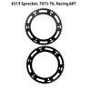 High Quality CNC Machined GO Kart Parts Aluminum Alloy Sprocket, 7075-T6, Racing, 68T,69T,70T,71T,72T,73T-81T,82T,83T,84T,85T