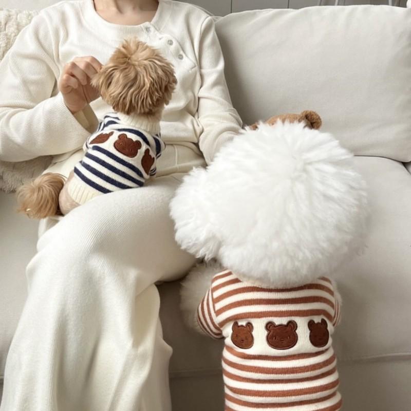 Warm Knit Pet Sweater Small Medium Dogs Cats - Winter Thick Fleece Lined Dog Clothes