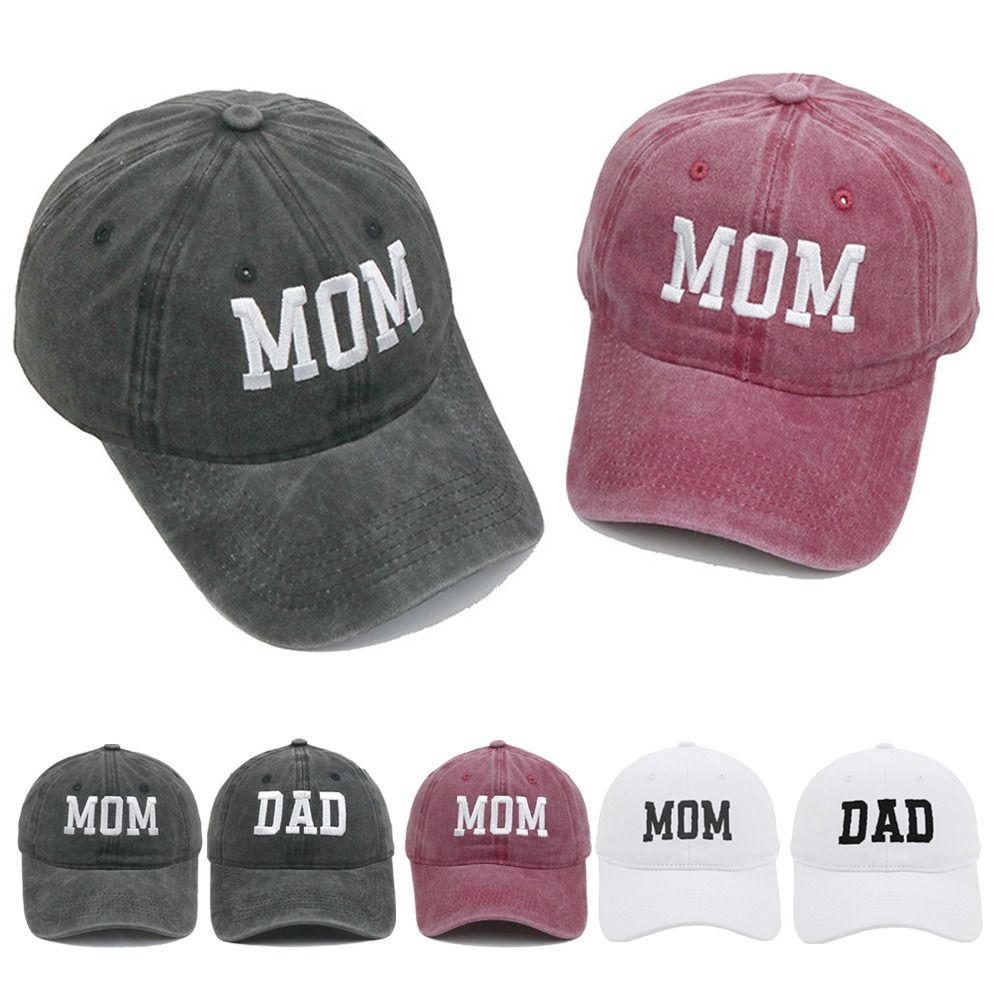 Visors DAD MOM Embroidery Baseball Caps Adjustable Sunscreen Hats Distressed Faded Cap