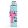 1PC Jesus Loves Me Pink Cross Heart 750ml Color Plastic Sports Water Bottle Leakproof Flip Straw Lid Suitable for Sports Office Home Use