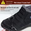Unisex Plus Size Fleece-Lined Cotton Snow Boots for Middle-Aged & Elderly - Warm, Slip-On, Low-Cut Design