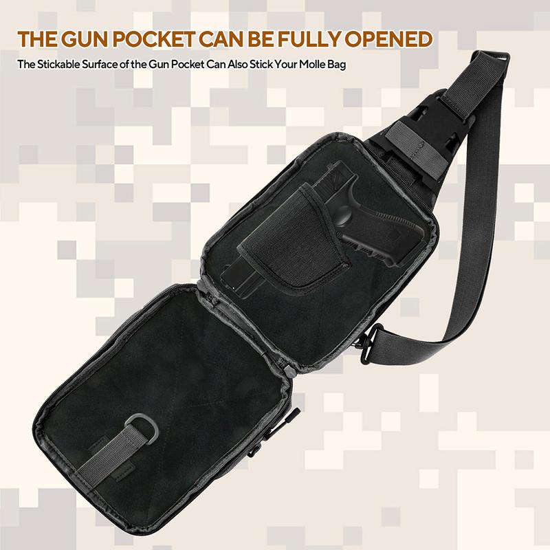 Tactical Sling Bag Concealed Carry Crossbody Gun Bag Qiuck Access Pistol Bag EDC Shoulder Chest Pack Range Bags Fanny Pack