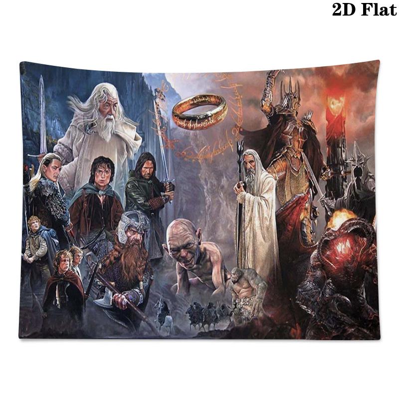 Adventure Movie Lord Rings Wall Tapestry Aesthetic Wall Hanging Printed Fabric Blanket Decorative Tapestries for Bedroom Living Room Home Decor