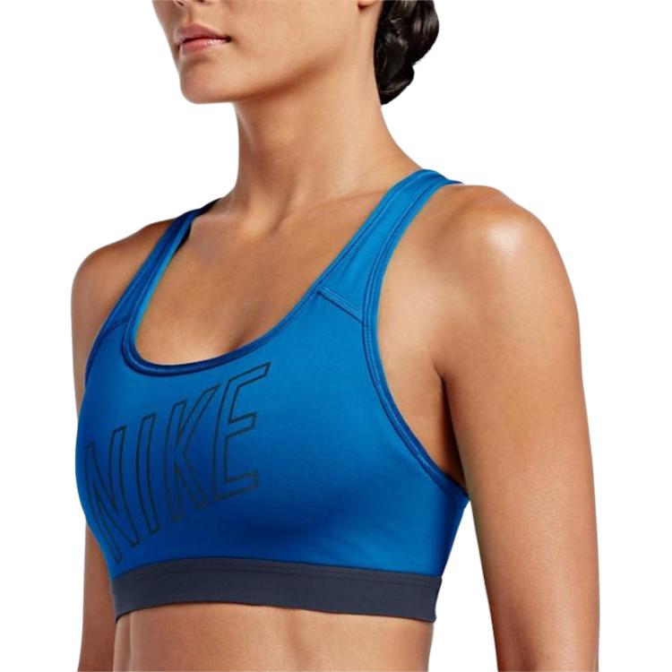 Nike Bar Simple Letter Удобное дышащее нижнее белье для бега, фитнеса, йоги, спорта, женское нижнее белье, синее 836419-435