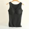 Women's German Velvet One-Piece Warm Vest Top with Built-in Bra for Autumn and Winter