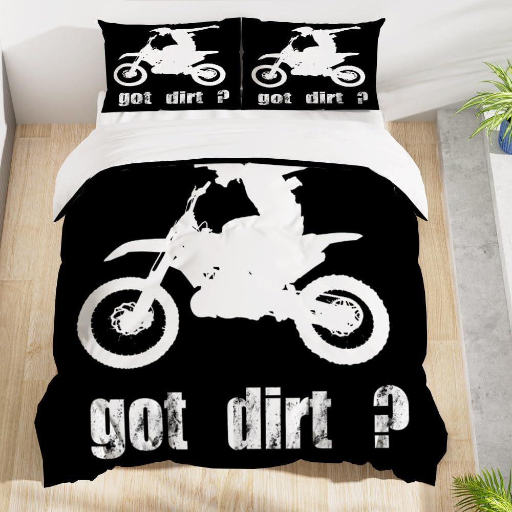 ThreePiece Bedding Off Road Motorcycle 3D Digital Printing Bedding Home Textiles