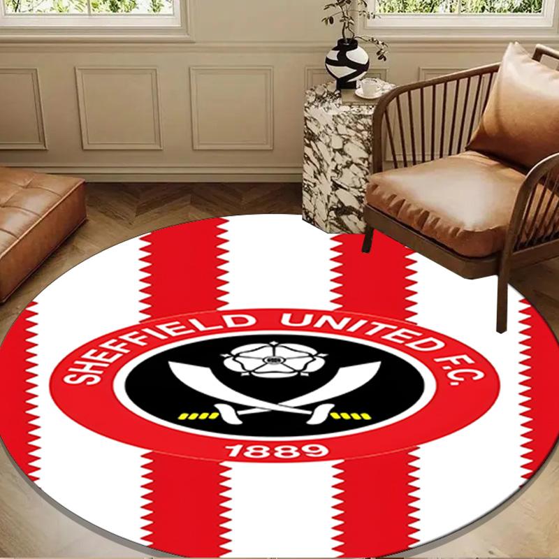 She-ffield Fc Crest Round mat Home Decor, Chair rug For livingroom,Bedroom, doormat home decor Birthday Gift Christmas Gifts