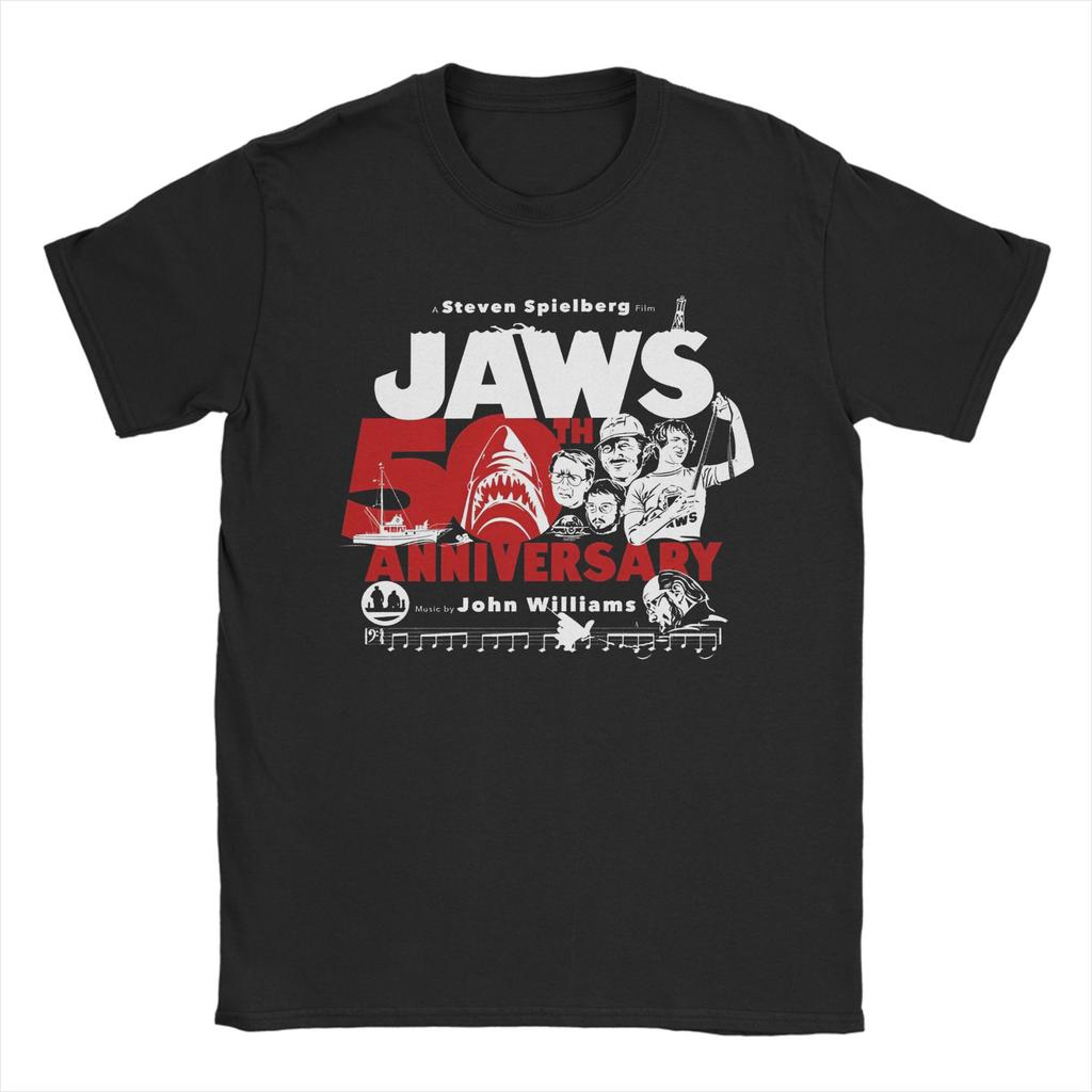Summer Jaws 50Th Anniversary Movie T Shirt For Unisex 100% Cotton T-shirts Short Sleeve Tops