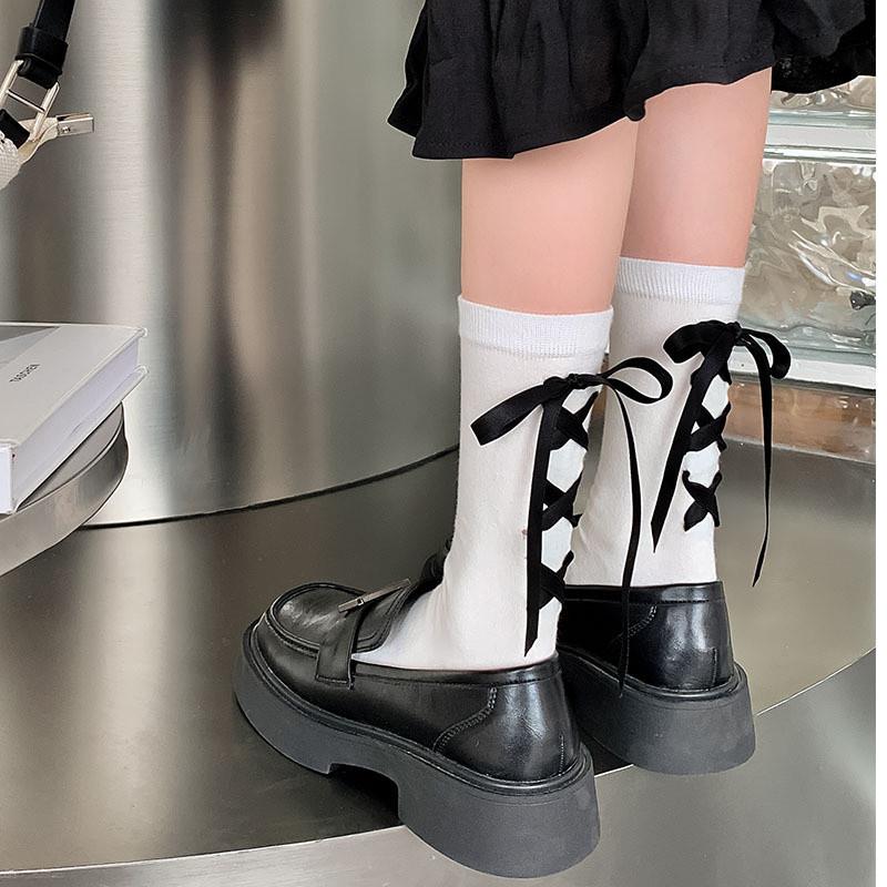 Японские носки JK Heel Strap Bow Socks универсальны для детей весной и осенью. Милый и девичий стиль.