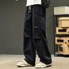 Длинные брюки, уличные брюки-карго с несколькими карманами, эластичный пояс для осени и весны, широкие свободные прямые брюки