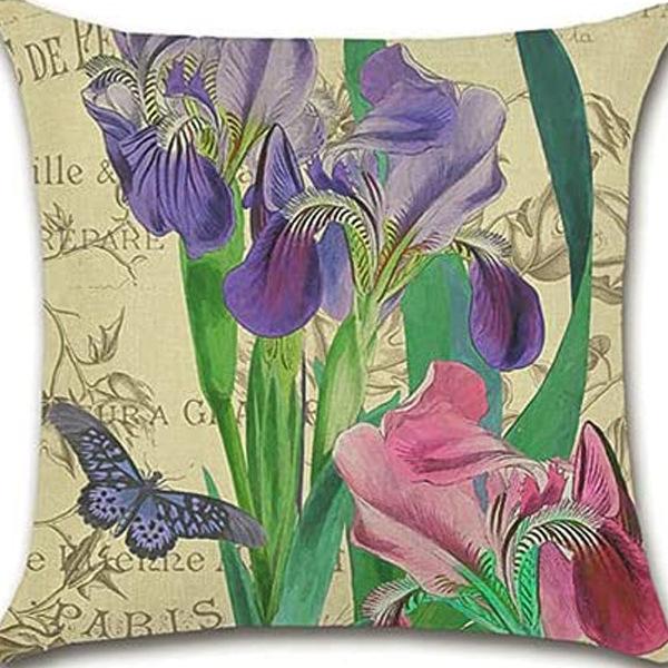 Ретро Растение Цветочный Принт Лен Наволочка Дом Гостиная Диван Автомобильная Подушка