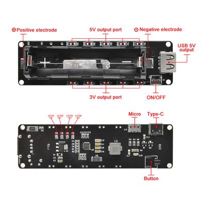 WEMOS ESP32 Плата расширения для литиевой батареи 18650 V3 Плата расширения мобильного питания Модуль с поверхностным монтажом для установки батареи
