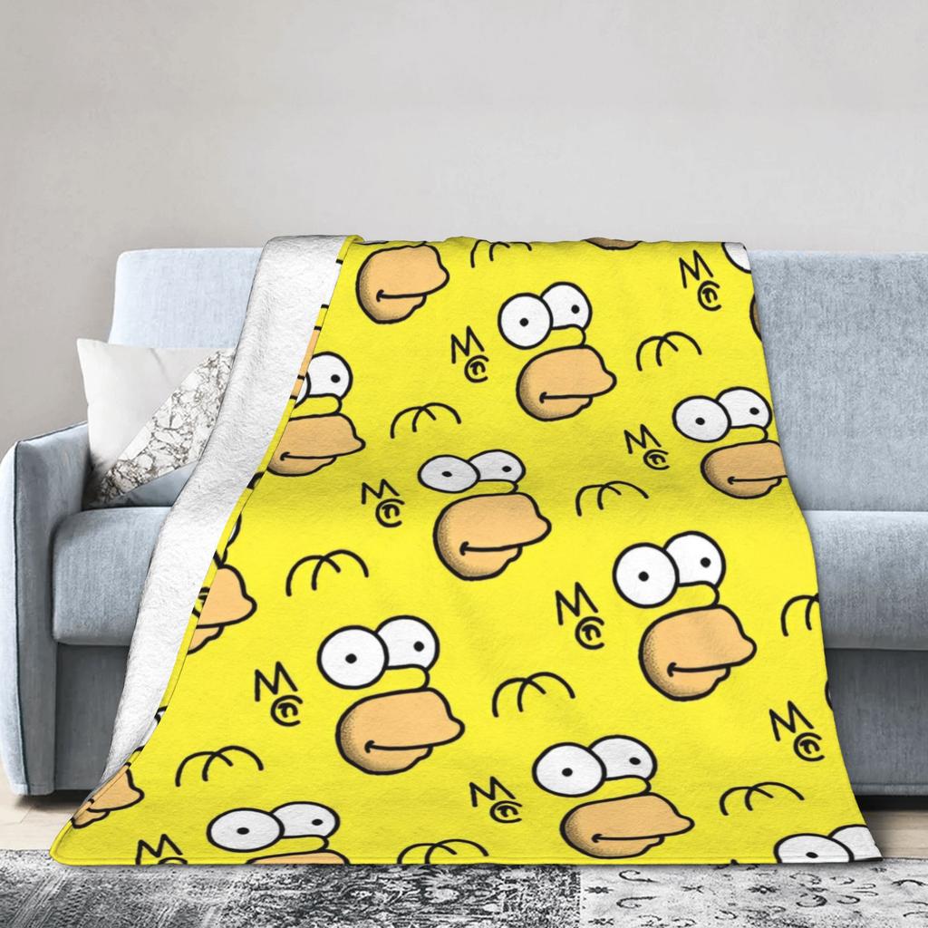 The Simpsonseds Face Throw Blanket for Couch Soft Cozy Plush Blanket 50x60 Inch Multiple Sizes Bedspreads for All Seasons
