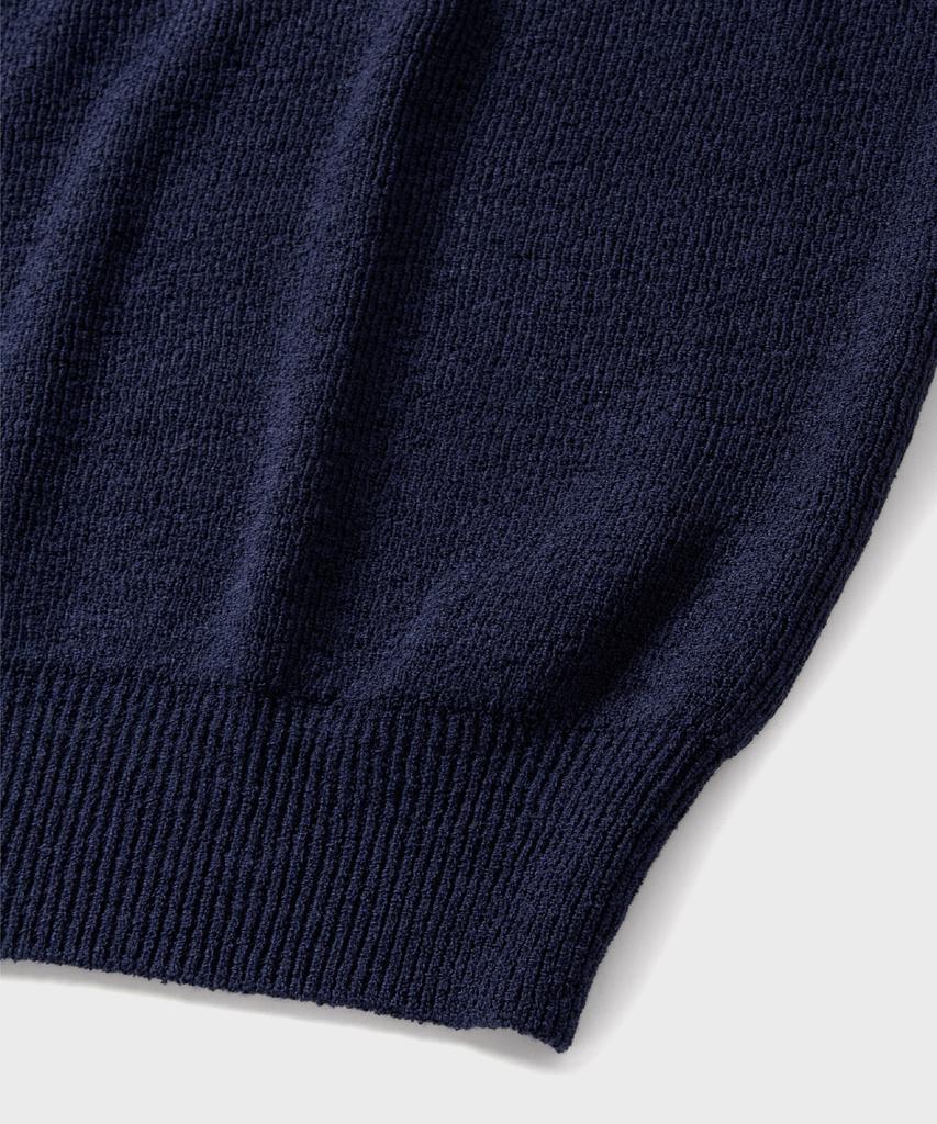 NONBLANK Raglan Half Sleeve Collar Knit_Navy