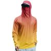 Men's Summer Gradient Color Quick-drying Long-sleeved T-shirt Sun Clothing Fishing Fitness Sports Hooded Long-sleeved Top