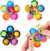 Fidget Spinner Sensory Pops Finger Toys Tie Dye Simple Push Bubble Hand Spinner For ADHD Autism Anxiety Stress Relief Gifs