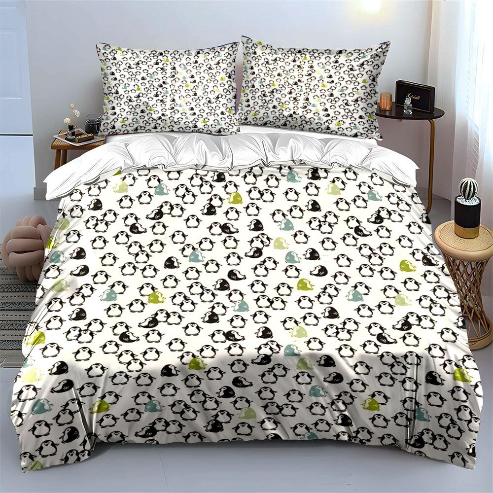 Charming penguin parade Bedding sets Duvet covers Pillowcases(1* Duvet Cover 2* Pillowcases without duvet insert)