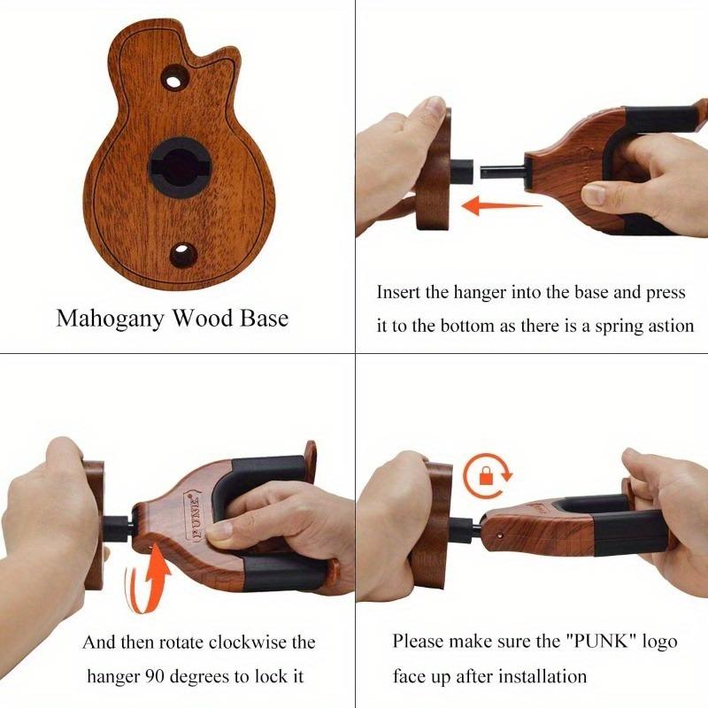 1 шт. Настенный держатель для гитары, крючок, подставка, автоматическая блокировка, настенный держатель для гитары с ожерельем-медиатором