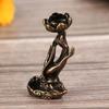 1Pc Vintage Buddha Hand Lotus Incense Burner Metal Backflow Incense Holder For Home Room Creative Tea Table Decor