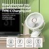 USB Rechargeable Portable Clip Desk Fan with LED Light for Home Office Camping Outdoor Use