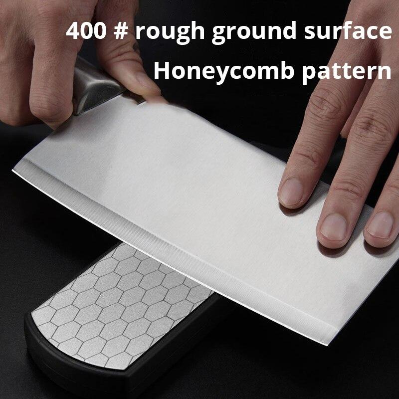 1 шт. Двусторонняя точилка для ножей, кухонная утварь, ручка с нескользящей поверхностью, алмазная заточка ножей, аксессуары, гаджет