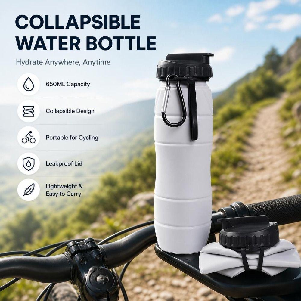 Collapsible Water Bottle Leakproof Seal Travel Water Bottle BPA Free Straw Bottle Cycling