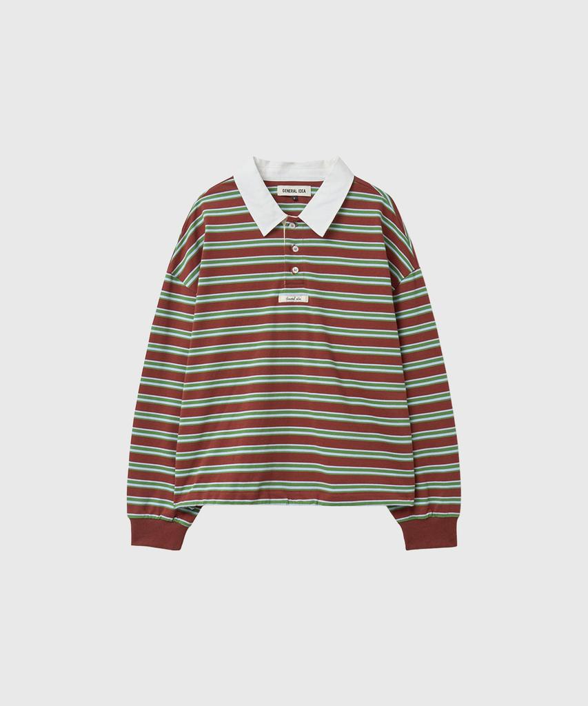 GENERALIDEA Multi-Stripe Rugby T-Shirt [Brick] / Gf1Lts514
