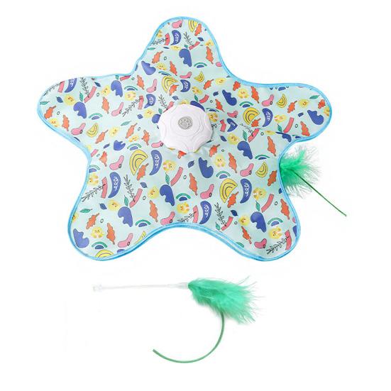 Интерактивная игрушка для кошек, перезаряжаемая, активируемая прикосновением, игрушка для котят «Прятки», 3 режима скорости, вращающийся плюшевый хвост для упражнений и развлечений домашних кошек