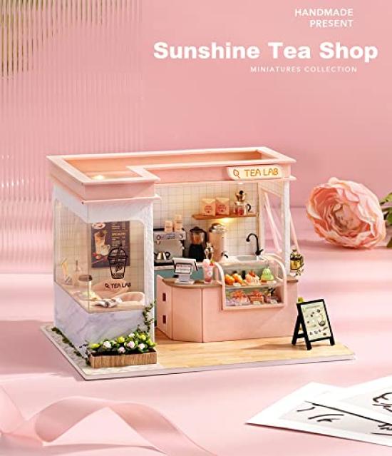 Dollhouse Handmade Kit Set Miniature SHOP SERIES Sunshine Tea (t-FREAK) (Pink Shop)