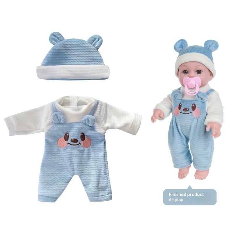 Baby Doll Outfit Set for 12 Inch 30cm Dolls Durable Cartoon Pajamas Jumpsuit Carry Cot for Playtime