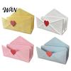 Office Desk Accessories 3D Printed Mail Storage Holder with Red Heart, Double Compartment Organizer for Cute Supplies Letters Postcards and