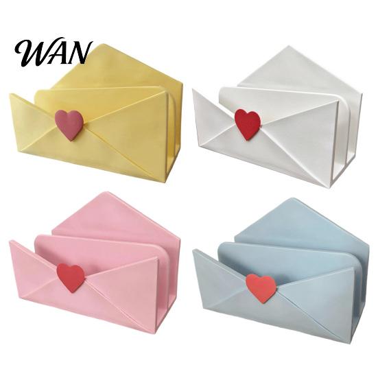 Office Desk Accessories 3D Printed Mail Storage Holder with Red Heart, Double Compartment Organizer for Cute Supplies Letters Postcards and