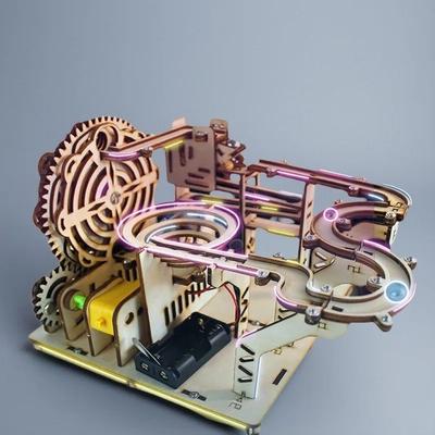 Сделай сам 3D деревянный пазл Трек для шариков Механический пазл Игрушка для самостоятельной сборки Развивающая игрушка STEAM Моделирование Подарок для детей и взрослых