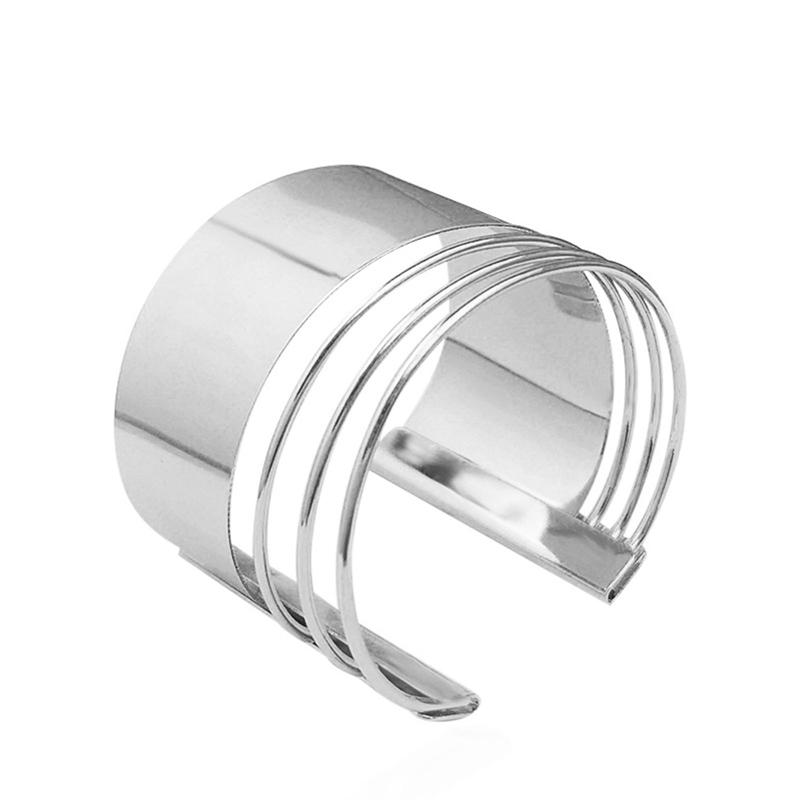 Браслет-манжета для женщин, открытый широкий проволочный браслет, золотого цвета, манжета на запястье, браслет-обертка KTJ