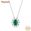 Tancise Women 925 Silver Lab Emerald Fashion Necklace Pendant Gift