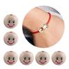 50Pcs Doll Head Wood Beads Face Jewelry DIY Children Beading Smile Beads Loose Round Wooden Craft Beads for Kindergarten