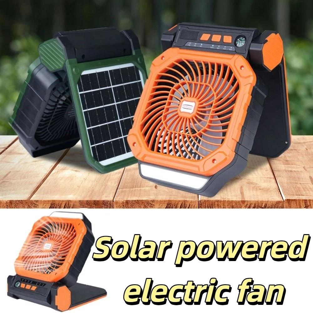 Infinite Loop Rechargeable Fan Long-lasting Battery Life Solar Panel Fan Led Lantern Outdoor