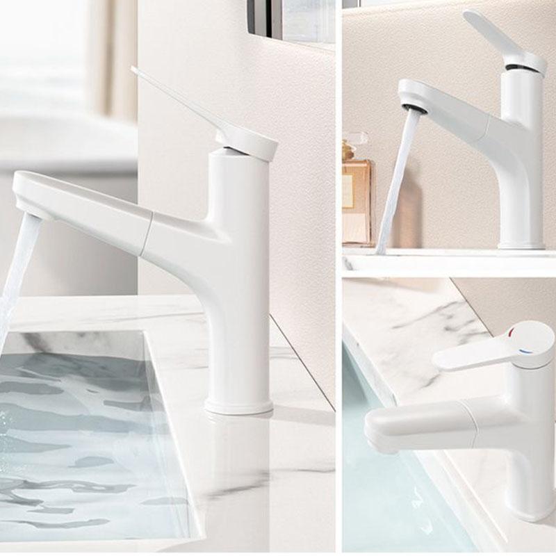 Выдвижной смеситель для умывальника в ванной, латунный кран для раковины, гибкий смеситель горячей и холодной воды, монтируемый на столешницу, аксессуары для ванной комнаты