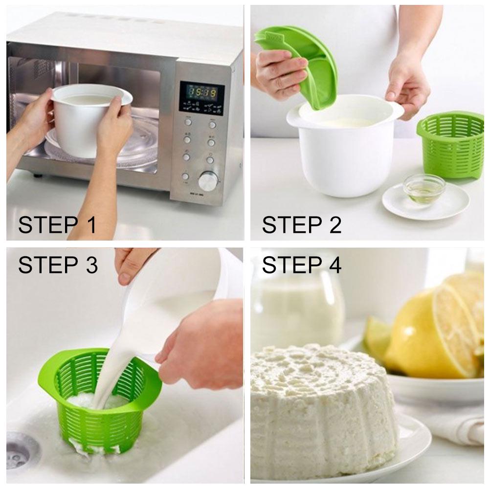 Microwave Cheese Maker Contains Recipes Making Cheese Dessert Pastry Pie Home Cooking Kitchen Tool