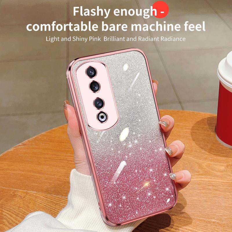Модный блестящий чехол с градиентным покрытием для Huawei Honor 100 90 80 Pro 70 60 SE 50 9X X50 X50i X40 X30 X20 X9A, силиконовая задняя крышка