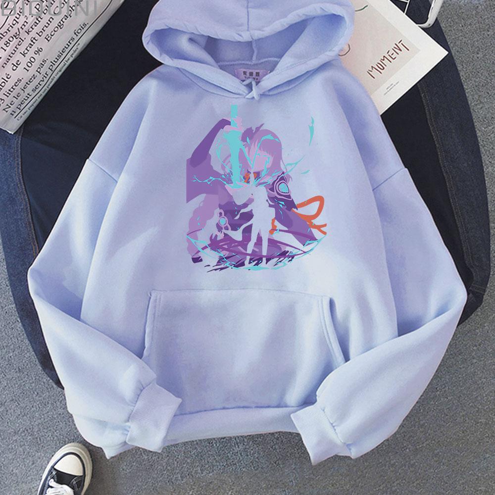 Genshin Impact Hoodie Raiden Shogun Vintage Sweatshirt Women/Men Japanese Streetwear Colors 12 Anime Clothes Graffiti Game Print