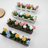 1:12 Scale Flower Fence Decor Lifelike Miniature Potted Plants Toys  Doll House Decor